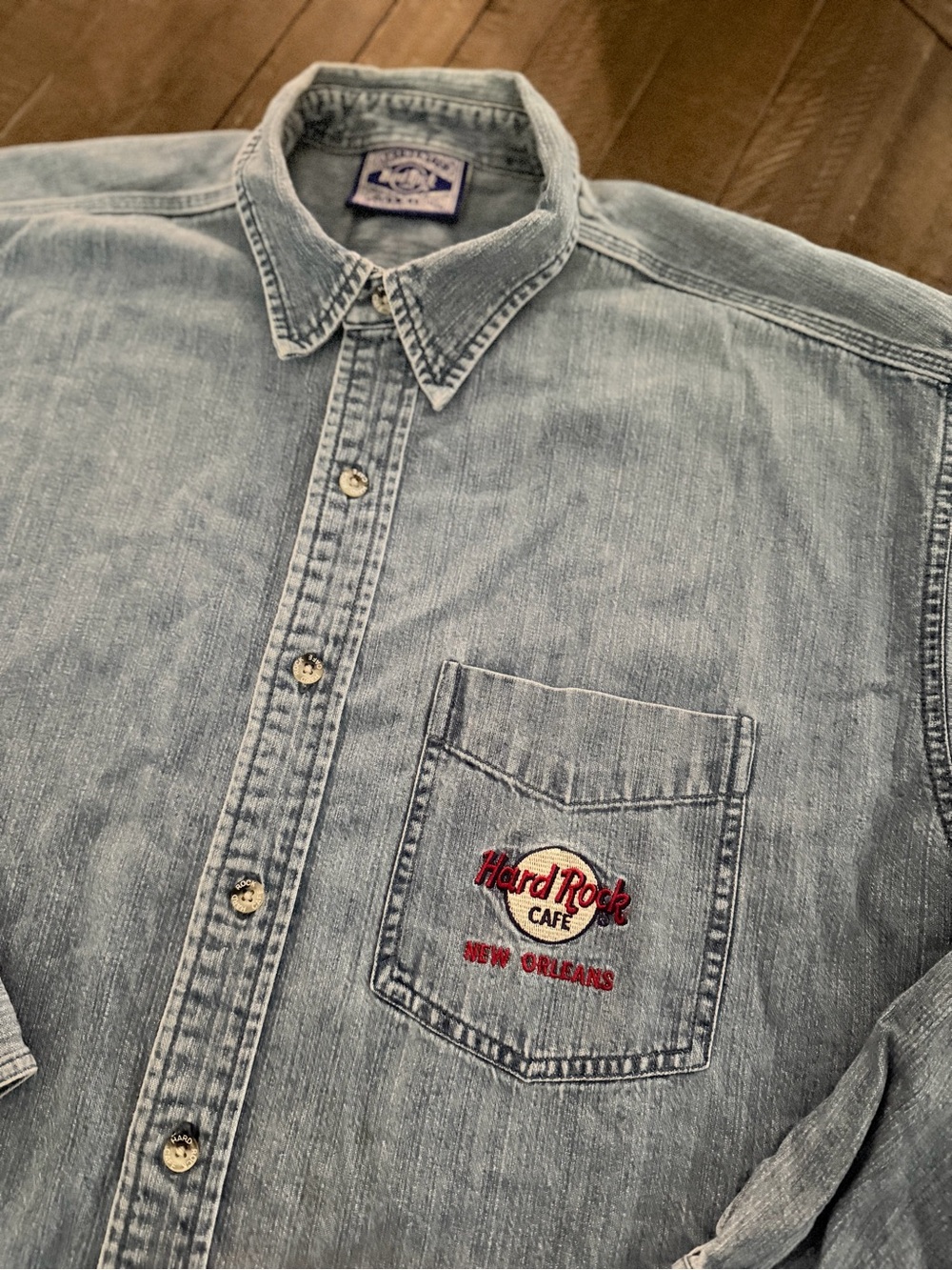 Hard Rock Cafe New Orleans Denim Button-Up Shirt Oversized